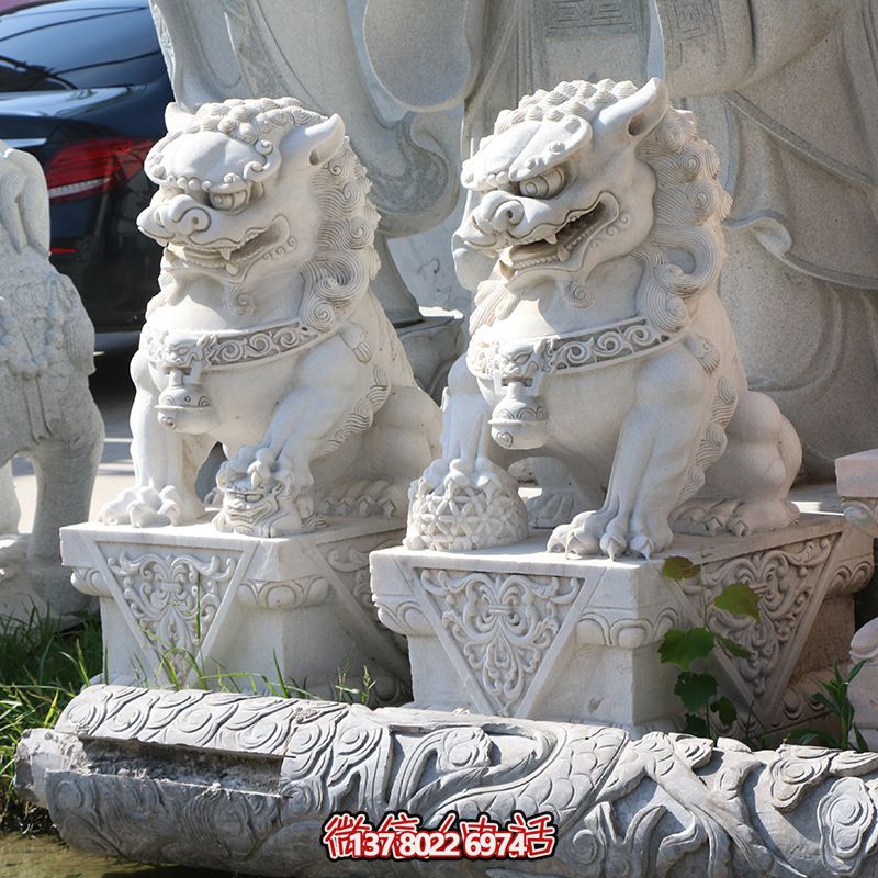 公園大理石獅子雕塑 公園大理石獅子雕塑