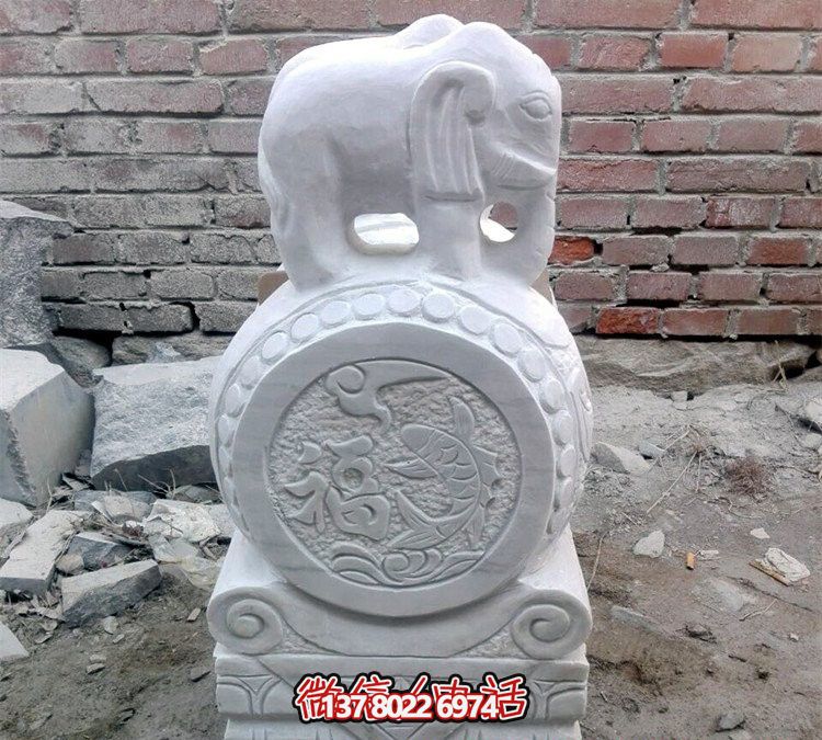 傳統(tǒng)工藝精美青白玉大象雕塑 傳統(tǒng)工藝精美青白玉大象雕塑