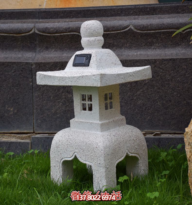 太陽能石燈，復(fù)古中式裝飾戶外景觀燈