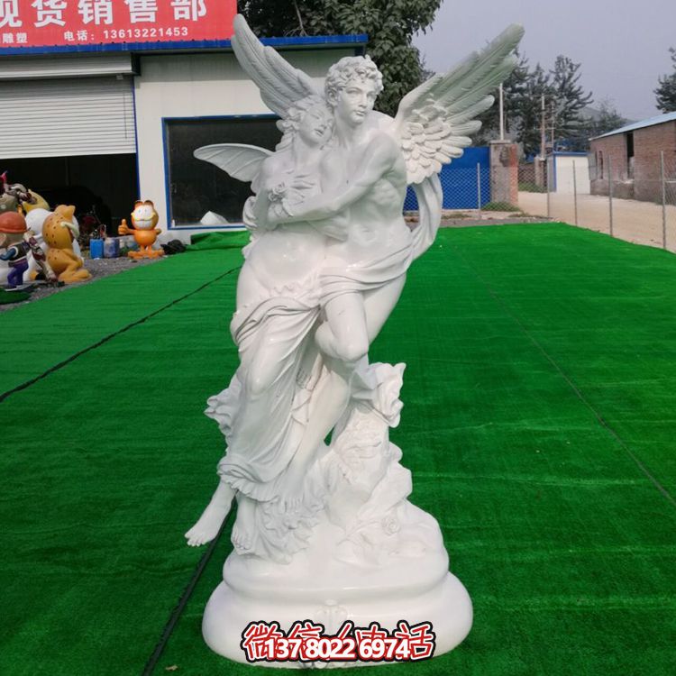 愛(ài)神附體西方情侶男女漢白玉天使雕塑 愛(ài)神附體西方情侶男女漢白玉天使雕塑