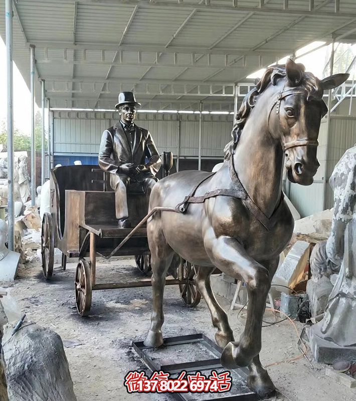 仿古青銅馬車雕塑 仿古青銅馬車雕塑