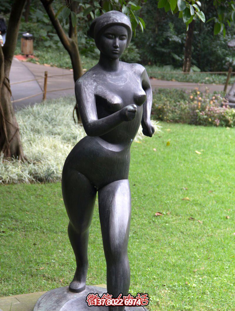 玻璃鋼仿銅雕塑，裝飾公園精彩競走運(yùn)動(dòng)