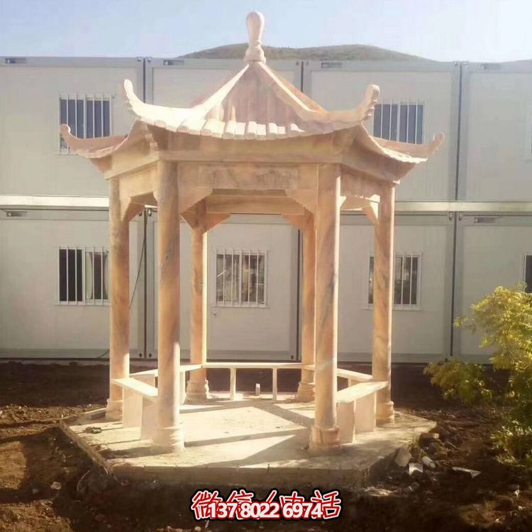 家用晚霞紅休閑座椅石雕涼亭——讓家庭休閑更加美好 家用晚霞紅休閑座椅石雕涼亭——讓家庭休閑更加美好