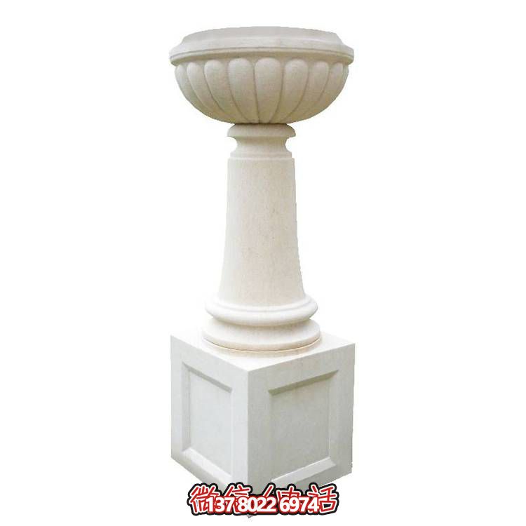 白砂巖石雕花盆，精美偶見