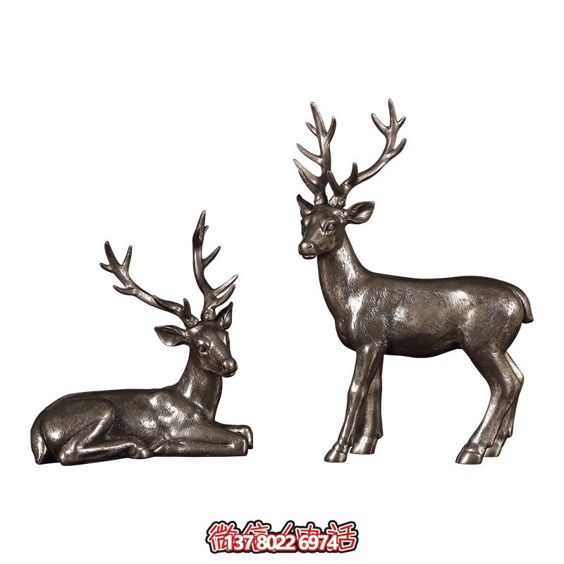 不銹鋼仿銅梅花鹿園林景觀雕塑 不銹鋼仿銅梅花鹿園林景觀雕塑