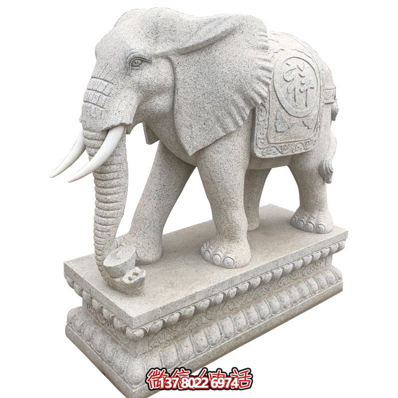 漢白玉石雕別墅小區(qū)大象雕塑 漢白玉石雕別墅小區(qū)大象雕塑