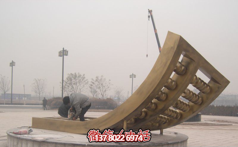 不銹鋼金色算盤雕塑 不銹鋼金色算盤雕塑