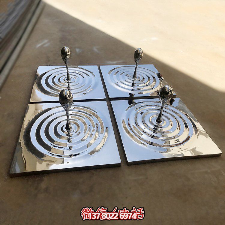 時(shí)尚精致的不銹鋼鏡面水滴廣場(chǎng)噴泉水池景觀擺件