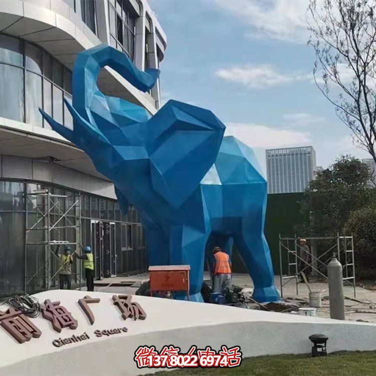 幾何雕塑大象，裝點(diǎn)商場(chǎng)、戶外廣場(chǎng)