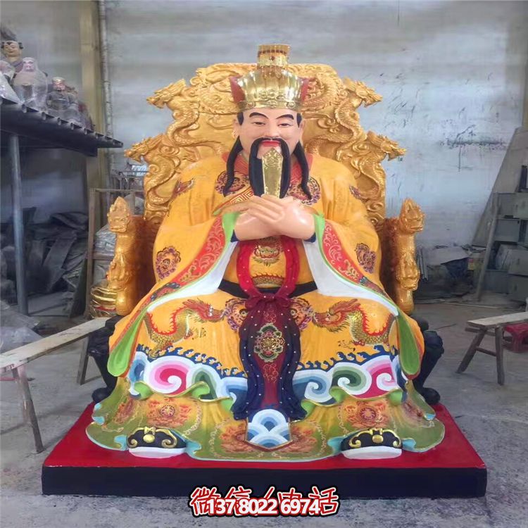 泰山神東岳大帝玻璃彩繪雕塑 泰山神東岳大帝玻璃彩繪雕塑