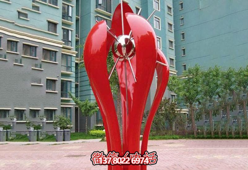 校園抽象雕塑——含苞待放的不銹鋼花朵 校園抽象雕塑——含苞待放的不銹鋼花朵