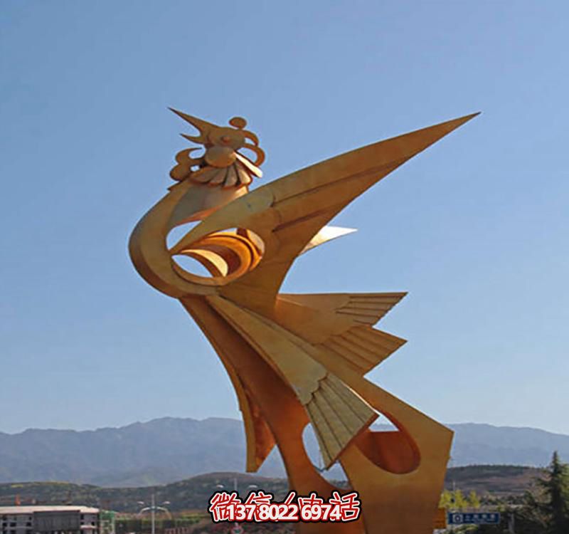 城市鳳凰不銹鋼抽象雕塑 城市鳳凰不銹鋼抽象雕塑