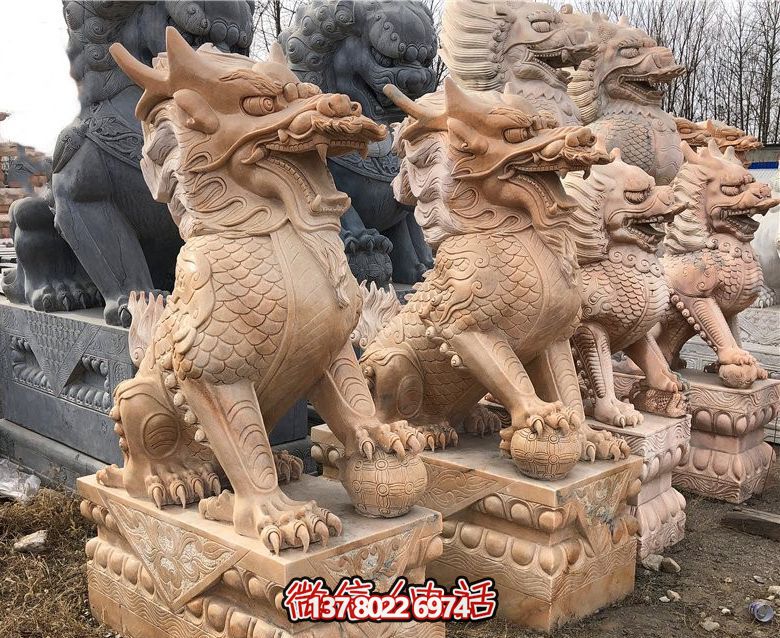 紅石麒麟雕——守護(hù)你的家園 紅石麒麟雕——守護(hù)你的家園