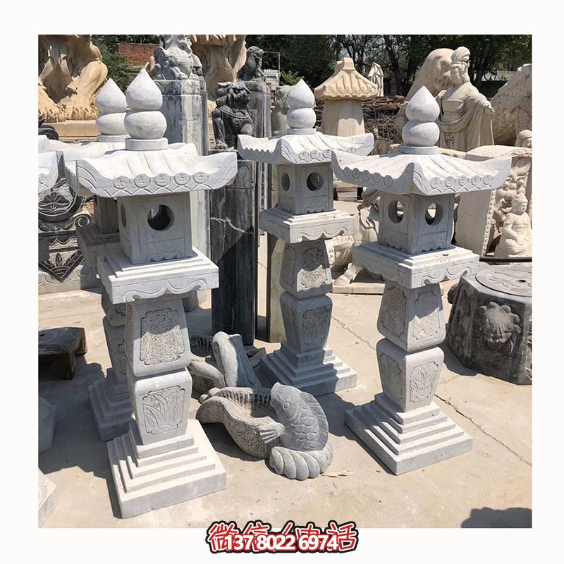 中式太陽能石燈戶外裝飾擺件 中式太陽能石燈戶外裝飾擺件