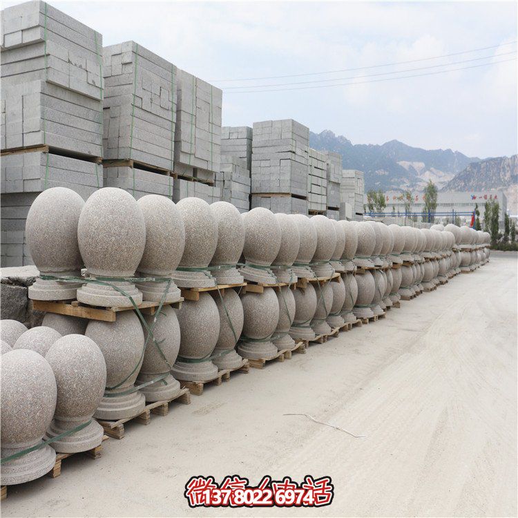 芝麻白花崗巖路障，安全擋車，雅觀景觀