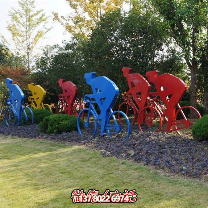 不銹鋼剪影賽車擺件，點綴公園草坪