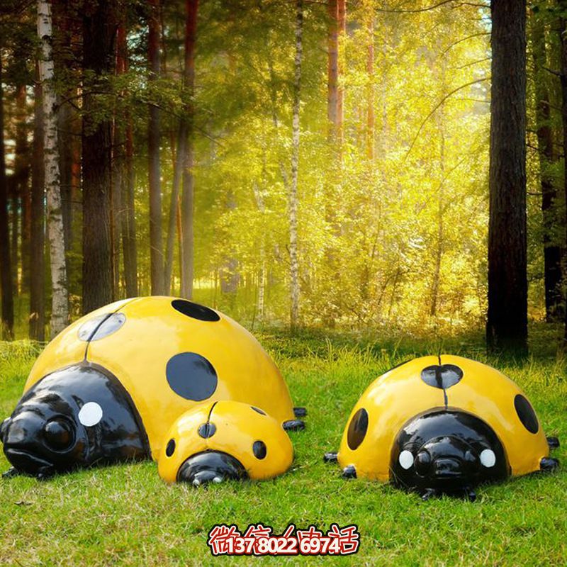 玻璃鋼彩繪瓢蟲雕塑 玻璃鋼彩繪瓢蟲雕塑