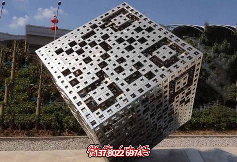 不銹鋼網(wǎng)格魔方雕塑 不銹鋼網(wǎng)格魔方雕塑