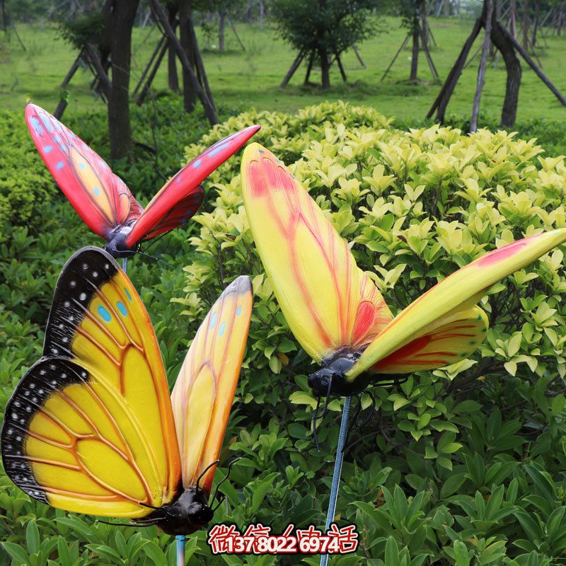 步行街彩繪蝴蝶雕塑 步行街彩繪蝴蝶雕塑