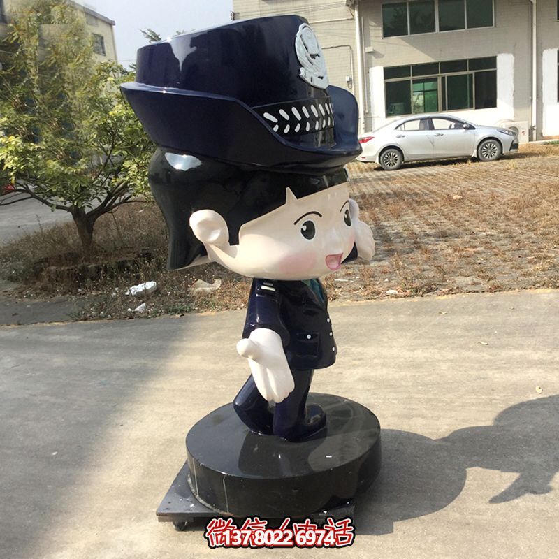 玻璃鋼雕塑指揮女警交通卡通 玻璃鋼雕塑指揮女警交通卡通