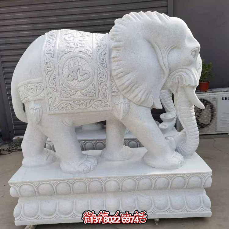 漢白玉雕塑藝術，景觀裝置招財大象