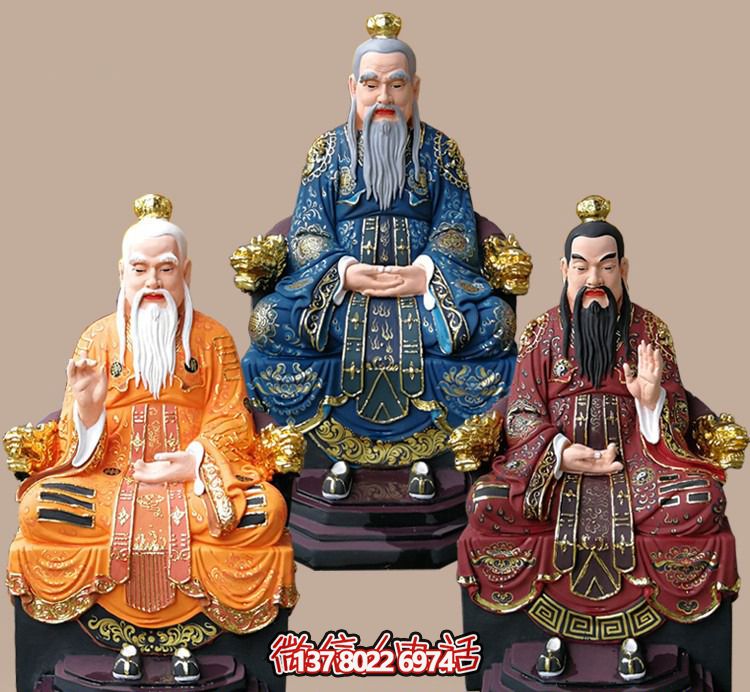 玻璃鋼老子三清尊神佛像，精美彩繪全景展示梵形神寶君
