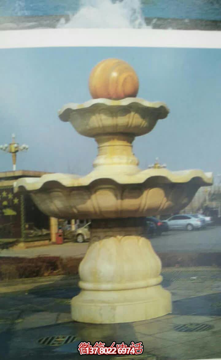 大理石雙層風水球噴泉，為景觀公園添彩雕塑