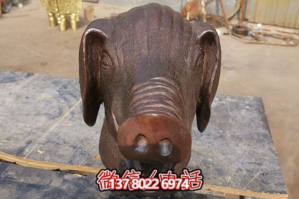 室外豬頭石雕雕塑，添加歡樂(lè)氣氛