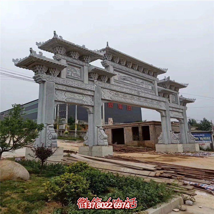 傳承遺韻，游走傳統(tǒng)景觀——大型中式門樓石雕牌坊