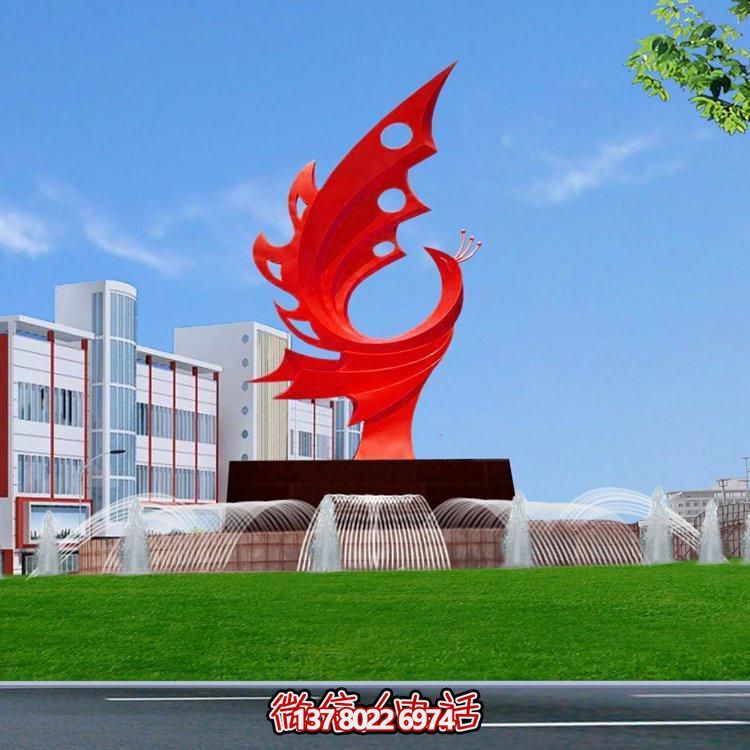 不銹鋼鳳凰標(biāo)志擺件，凸顯企業(yè)形象