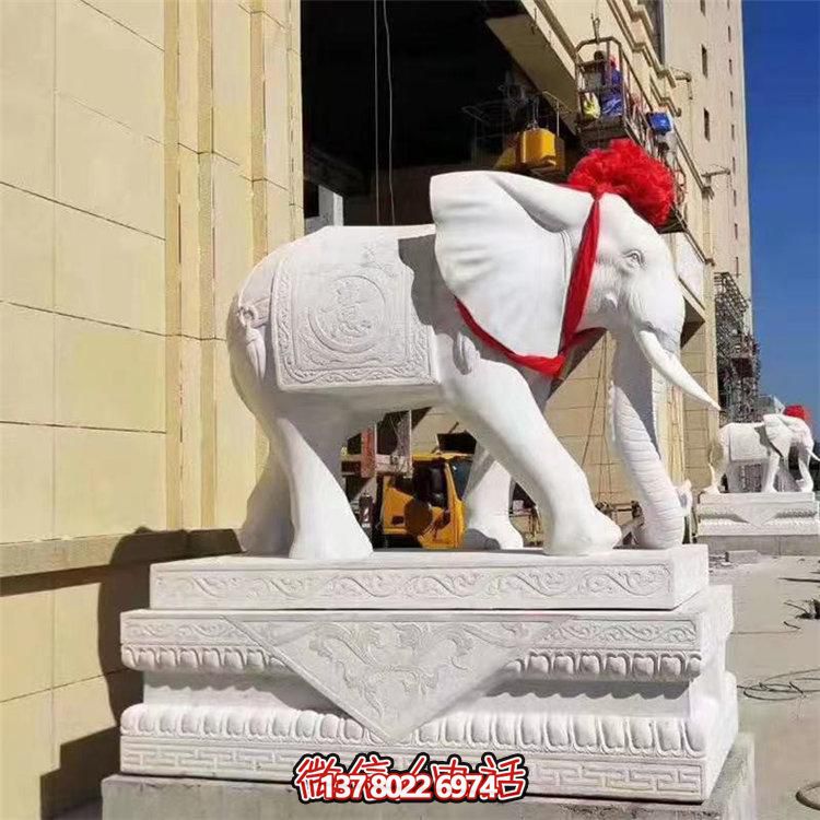 漢白玉石象雕塑，定制財(cái)神招風(fēng)水神