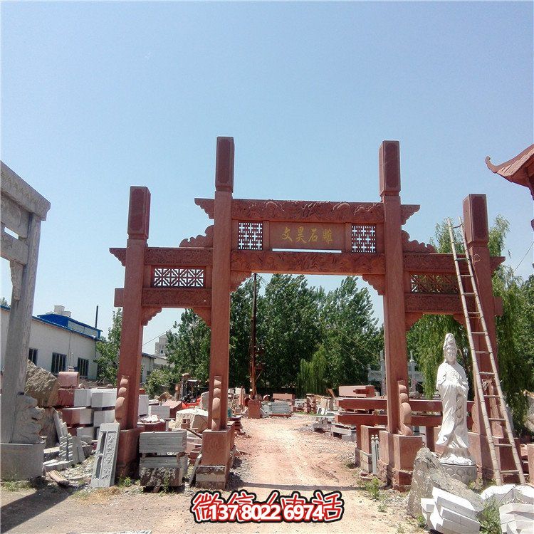 仿古雕塑擺件，青石大理石裝飾門樓牌樓牌坊村口