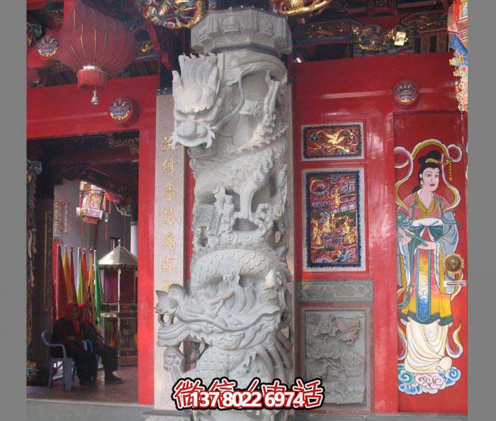 寺廟景觀大理石雕刻龍柱石雕 寺廟景觀大理石雕刻龍柱石雕