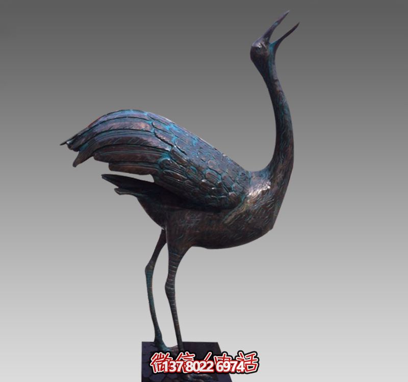 銅雕公園景區(qū)大型戶外裝飾品彩繪仙鶴雕塑 銅雕公園景區(qū)大型戶外裝飾品彩繪仙鶴雕塑
