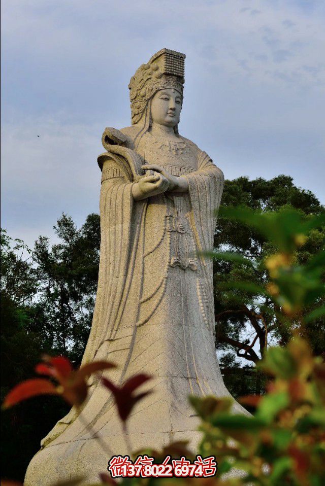戶外大型景觀大理石石雕媽祖雕塑 戶外大型景觀大理石石雕媽祖雕塑
