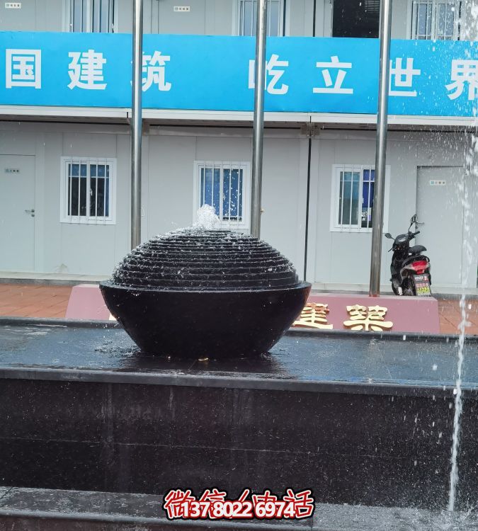 中國(guó)黑流水噴泉園林水池子石雕擺件