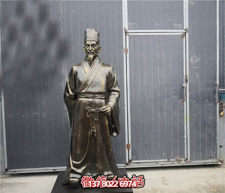 廣場(chǎng)擺放行醫(yī)李時(shí)珍人物漆金玻璃鋼雕塑 廣場(chǎng)擺放行醫(yī)李時(shí)珍人物漆金玻璃鋼雕塑