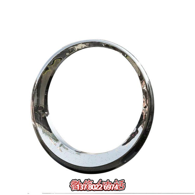 不銹鋼鏡面圓環(huán)藝術景觀雕塑小區(qū)花園噴泉擺件