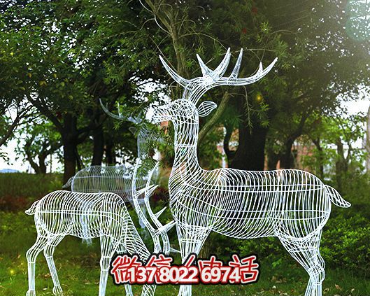 動物園不銹鋼鏤空梅花鹿雕塑 動物園不銹鋼鏤空梅花鹿雕塑