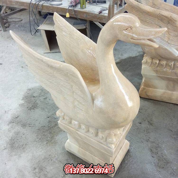大理石石雕戶(hù)外景觀(guān)天鵝雕塑