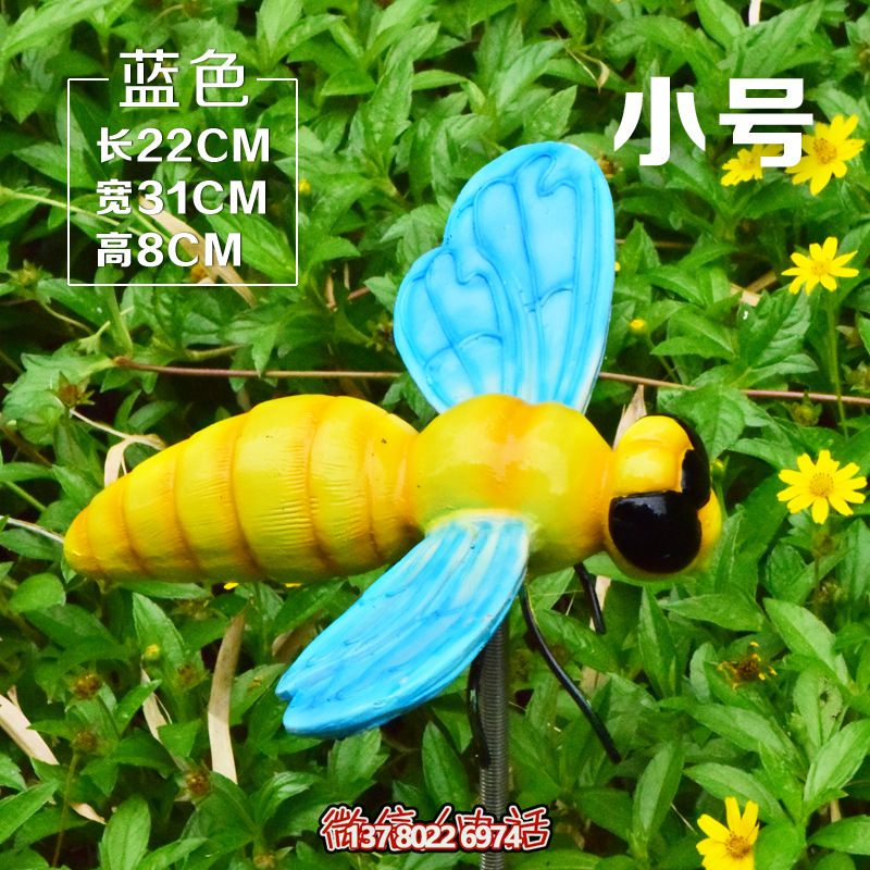 農(nóng)場景區(qū)草叢仿真藍色翅膀樹脂蜜蜂雕塑 農(nóng)場景區(qū)草叢仿真藍色翅膀樹脂蜜蜂雕塑