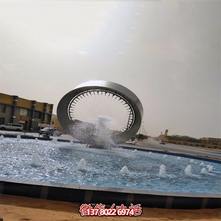 城市廣場不銹鋼噴泉水景環(huán)形雕塑 城市廣場不銹鋼噴泉水景環(huán)形雕塑