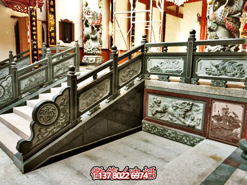寺院室內(nèi)臺(tái)階扶手仿古青石欄桿 寺院室內(nèi)臺(tái)階扶手仿古青石欄桿