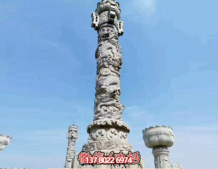 景點廣場浮雕龍紋石柱雕塑 景點廣場浮雕龍紋石柱雕塑