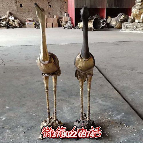 室內(nèi)銅雕動物擺件仙鶴雕塑