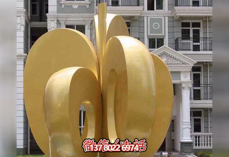步行街不銹鋼大型抽象蘋(píng)果雕塑 步行街不銹鋼大型抽象蘋(píng)果雕塑