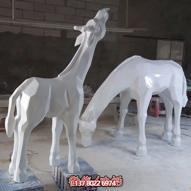 廣場(chǎng)玻璃鋼卡通抽象梅花鹿雕塑