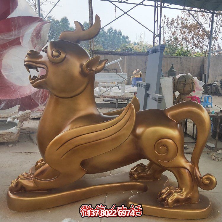 戶(hù)外庭院銅雕麒麟雕塑