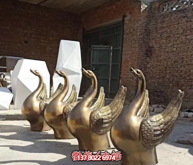 庭院別墅酒店不銹鋼鑄銅噴金烤漆天鵝雕塑 庭院別墅酒店不銹鋼鑄銅噴金烤漆天鵝雕塑