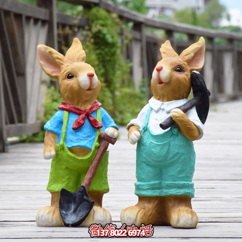 景區(qū)樹脂彩繪兔子雕塑 景區(qū)樹脂彩繪兔子雕塑